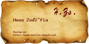 Hess Zsófia névjegykártya