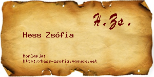 Hess Zsófia névjegykártya